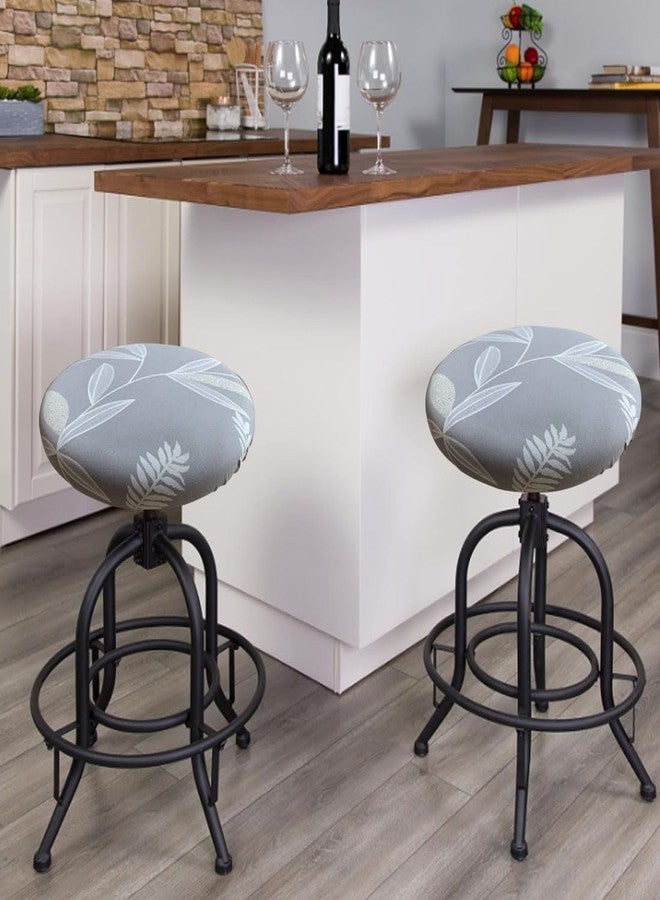 Levoberg غطاء كرسي ليفوبيرج دائري، عبوة من قطعتين، غطاء مقعد كرسي بار مطبوع، غطاء كرسي دوار قابل للتمدد مع مطاط، غطاء وسادة كرسي دوار دائري، غطاء وسادة قابل للغسل، واقي أغطية كراسي بار دائرية، مقاس 13-20 بوصة، رقم 4 - Image 2